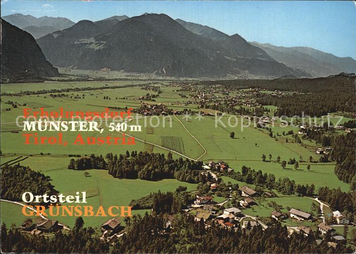 Muenster Tirol OT Gruensbach mit Kellerjoch Fliegeraufnahme