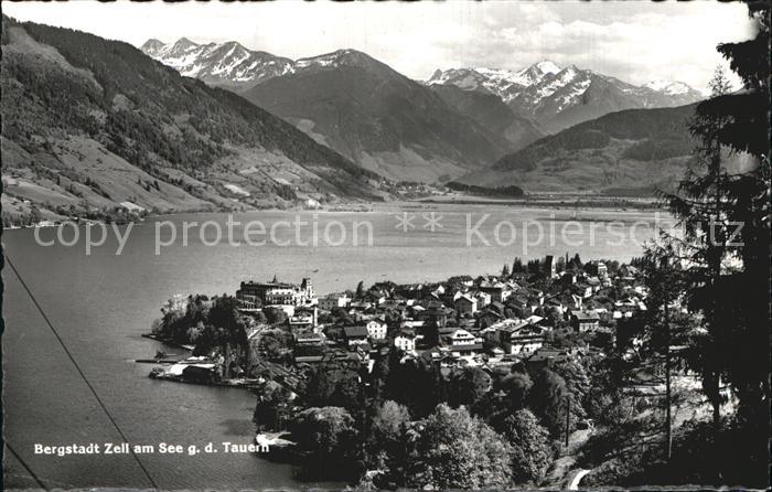 Zell See Fliegeraufnahme mit See und Tauern