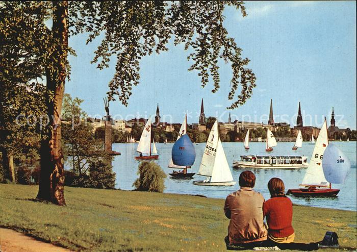 HAMBURG  CITY Aussenalster mit Stadtpanorama