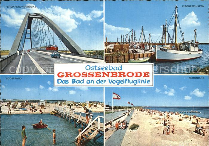 Grossenbrode Ostseebad Fischereihafen Strand Fehmarnsundbruecke