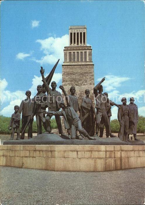 Buchenwald Weimar Mahn- und Gedenkstaette Turm mit Gruppenplastik Fritz Cremer