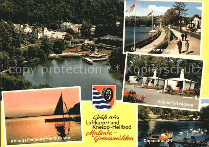 Malente-Gremsmuehlen Dieksee Promenade Fliegeraufnahme