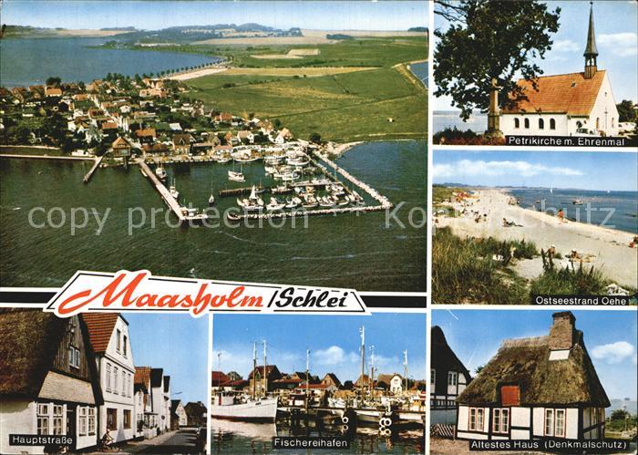 Maasholm Fliegeraufnahme Schlei Strand Oehe Hauptstrasse Fischereihafen