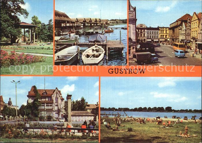 Guestrow Mecklenburg Vorpommern Rosengarten Bootshaeuser am Inselsee John-Brinkm