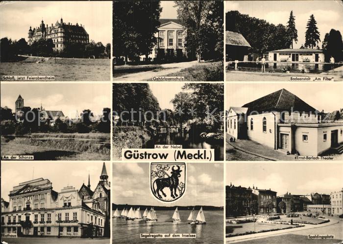 Guestrow Mecklenburg Vorpommern Schloss Gehoerlosenschule Nebel Schanze Ernst-Ba