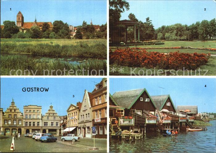 Guestrow Mecklenburg Vorpommern Schanze Markt Bootshaeuser am Inselsee