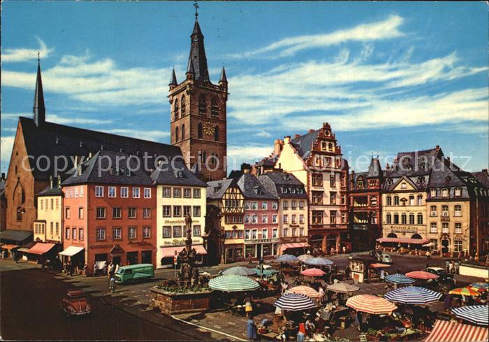 TRIER  CITY Hauptmarkt mit Petrusbrunnen