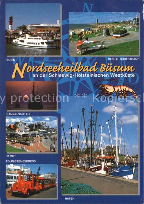 Buesum Nordseebad Hafen Krabbenkutter TouristenexpressKur- und Ruhestrand
