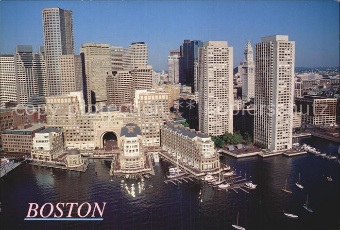 Boston Massachusetts Fliegeraufnahme The Habor Skyline