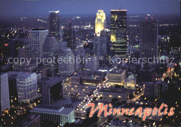 Minneapolis Minnesota Fliegeraufnahme Bei Nacht