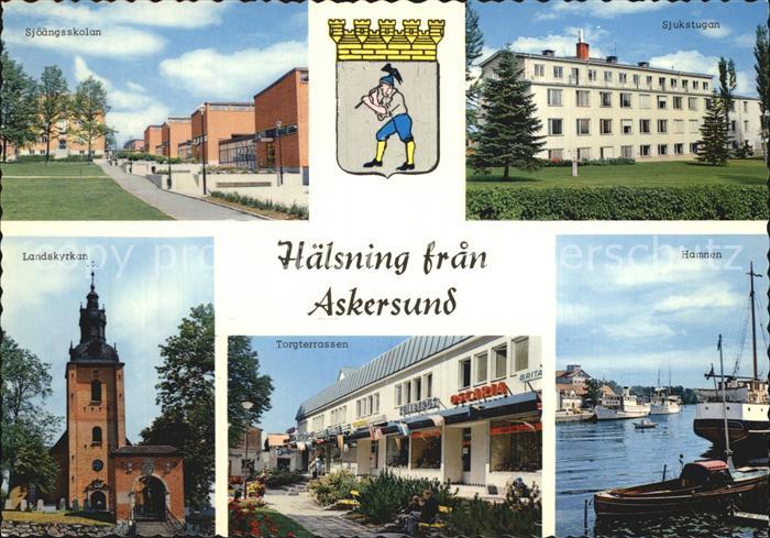 Askersund Sjoeaengsskolan Sjukstugan Landskyrkan Torgeterrassen Hamnen