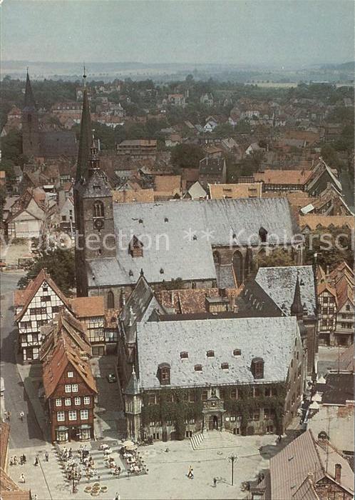 Quedlinburg Harz Markt Kirche Fliegeraufnahme