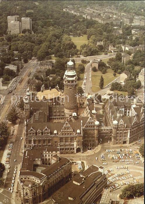 LEIPZIG Sachsen Neues Rathaus Fliegeraufnahme
