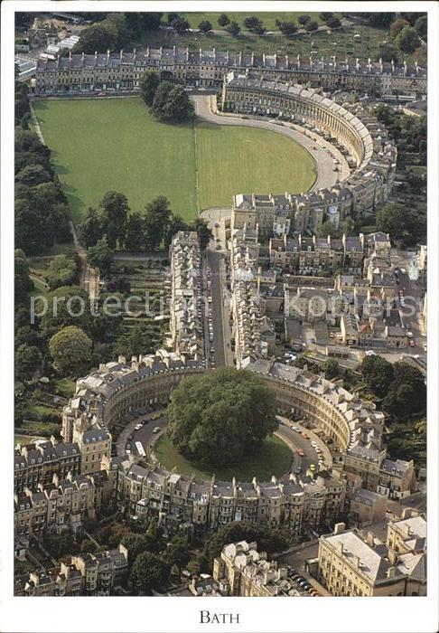 Bath UK Aerial view of the Royal Crescent and Circus