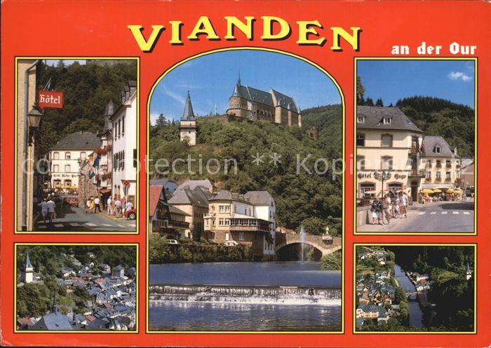 Vianden Strassenpartien Schloss Partie an der Our