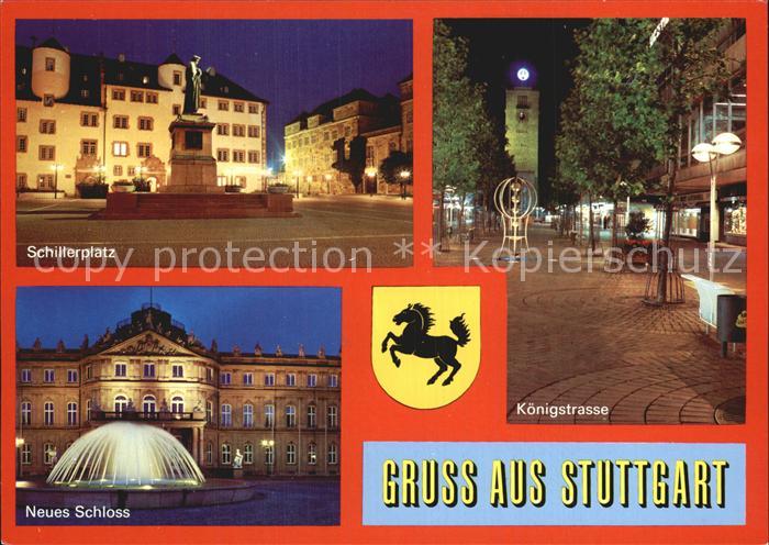 STUTTGART  CITY Schillerplatz Neues Schloss Koenigstrasse