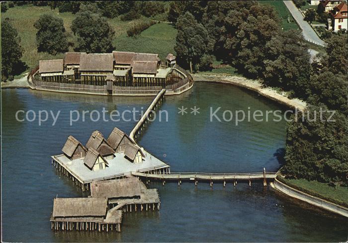 Unteruhldingen Fliegeraufnahme Pfahlbauten Freilichtmuseum