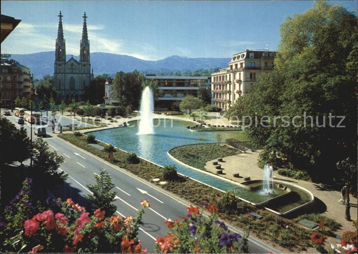 BADEN-BADEN BW Augustaplatz Kirche Fontaene