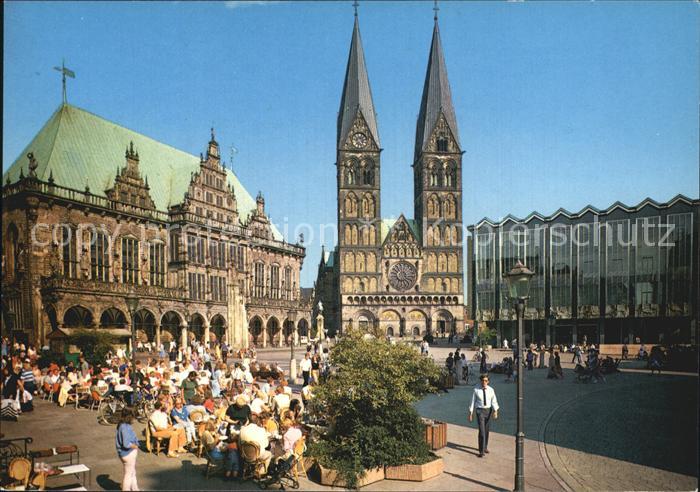 BREMEN  CITY Marktplatz Rathaus Dom und Parlamentsgebaeude