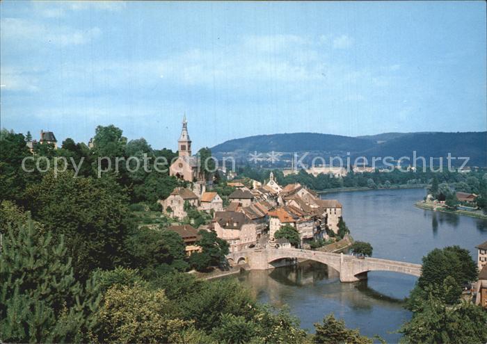 Laufenburg Baden Panorama mit Rheinbruecke