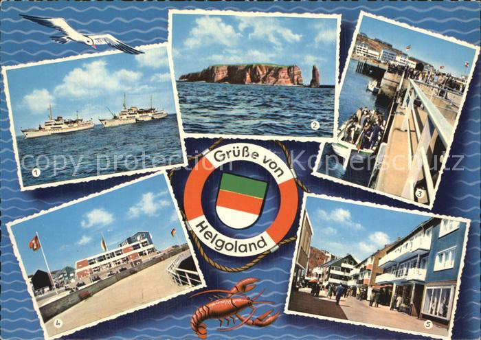 HELGOLAND Insel Schleswig-Holstein Seebaederschiffe Nordspitze Landungsbruecke K