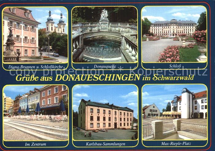 Donaueschingen Diana Brunnen Schlosskirche Donauquelle Schloss Zentrum Karlsbau