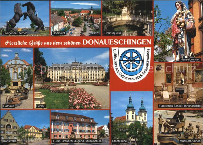 Donaueschingen Steigende Pferde Donauquelle Hanselbrunnen Rathaus Schloss Innena