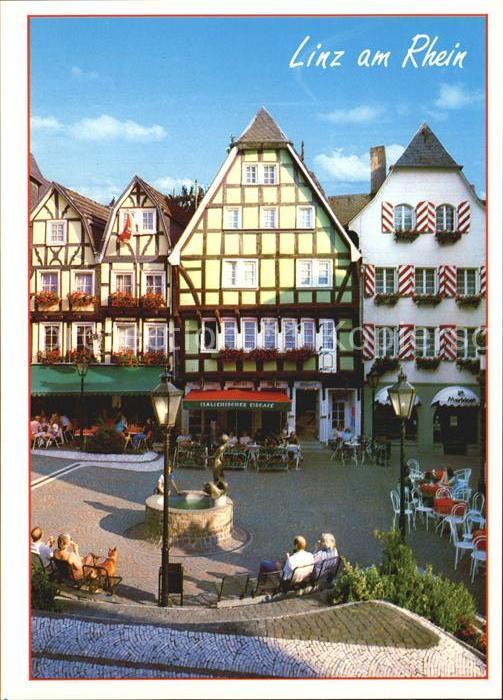 Linz Rhein Burgplatz Brunnen