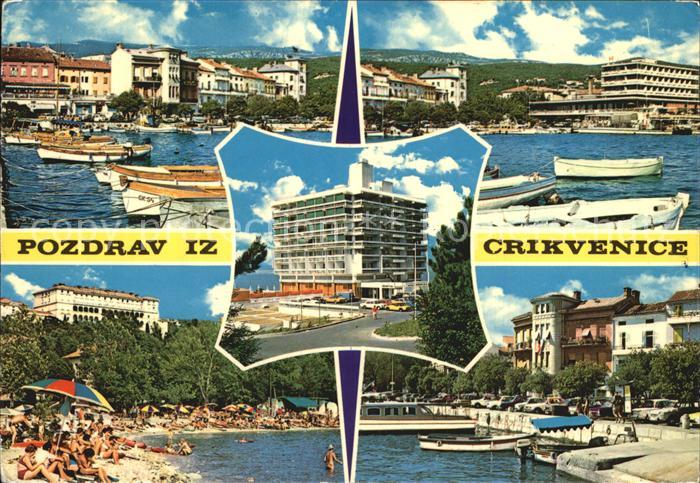 Crikvenica Kroatien Strand Hafen Stadtansicht