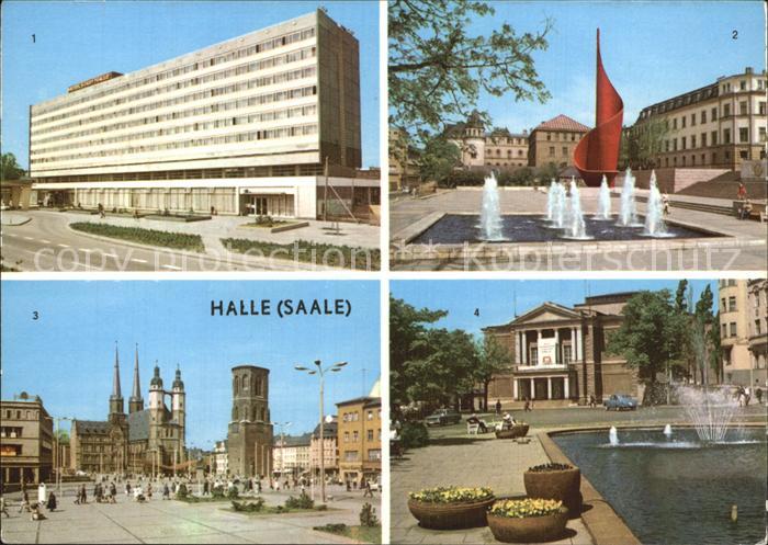 Halle Saale Interhotel Stadt Halle Hansaring Fahnenmonument Theater Markt