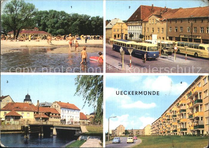 Ueckermuende Mecklenburg Vorpommern Haffbad Karl Marx Platz Hafen