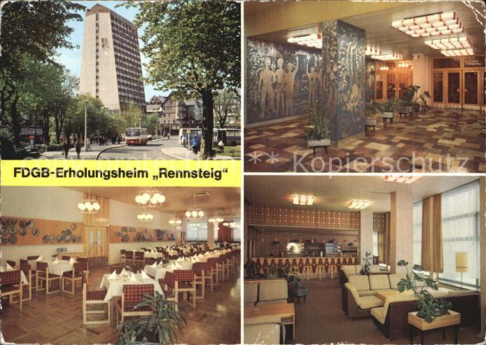 Oberhof Thueringen FDGB Erholungsheim Rennsteig Empfang Speisesaal Bar