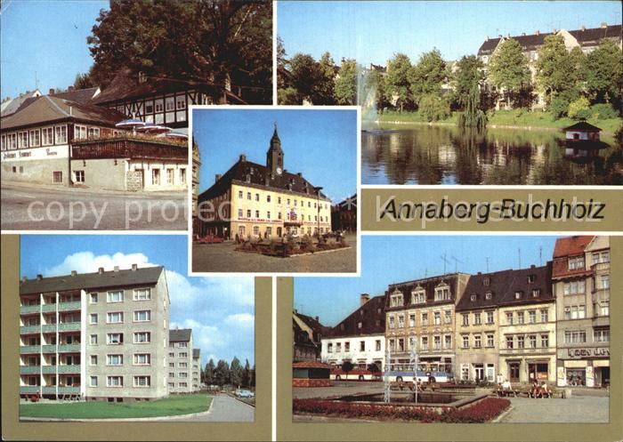 Annaberg-Buchholz Erzgebirge HO Gaststaette Frohnauer Hammer Schutzteich Rathaus