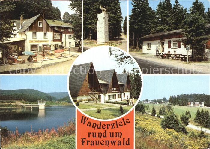 Frauenwald Thueringen Gaststaette Fraubachmuehle Monumend Bohrstuhle Waldbaude A