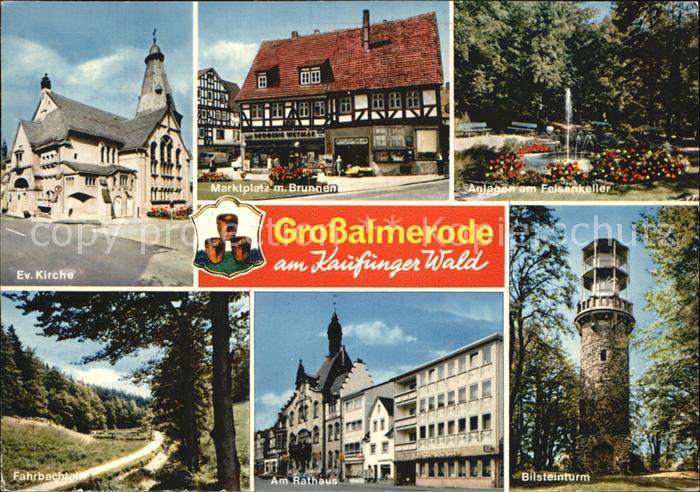 Grossalmerode Kirche Marktplatz Brunnen Felsenkeller Fahrbachtal Rathaus