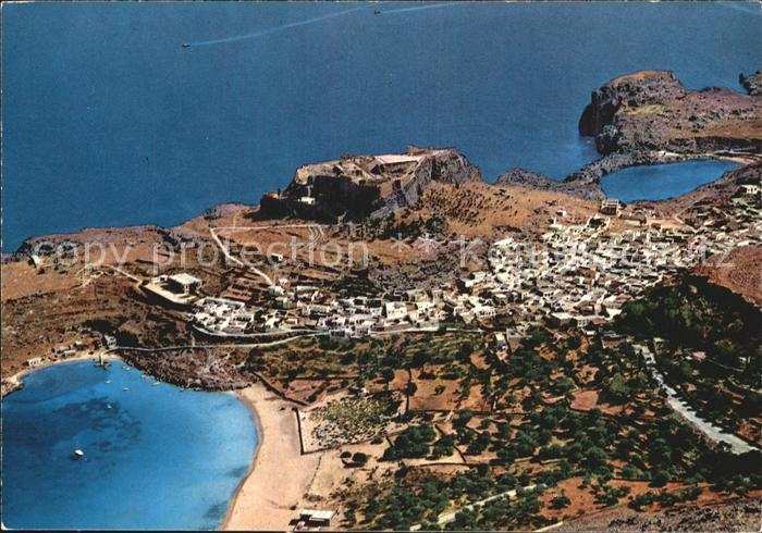 Rhodos Rhodes aegaeis Lindos Luftaufnahme