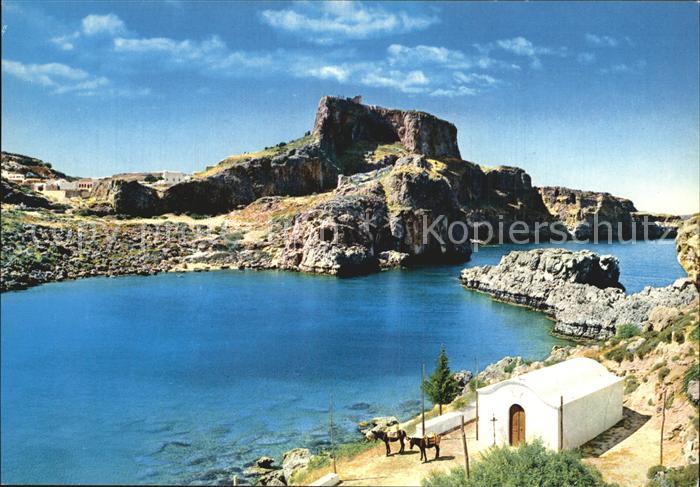 Rhodos Rhodes aegaeis Akropolis von Lindos