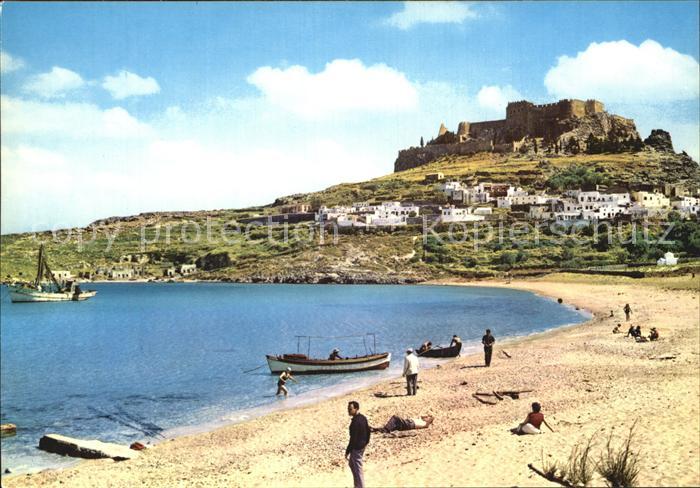 Rhodos Rhodes aegaeis Ansicht von Lindos