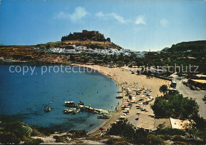Rhodos Rhodes aegaeis Ansicht von Lindos