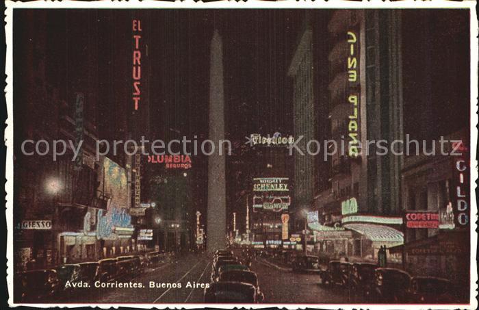 Buenos Aires Avenue Corrientes Nacht