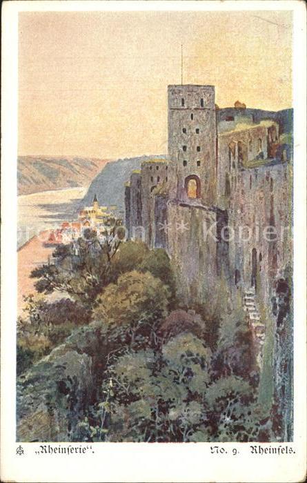 Koblenz Rhein Rheinfels Kuenstlerkarte Rheinserie