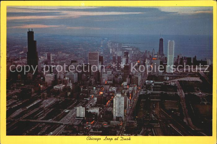 Chicago Illinois Luftaufnahme Nacht