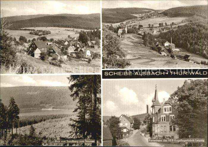 Scheibe-Alsbach Blick vom Sandberg zum Stausee Ferienheim VEB Leipzig