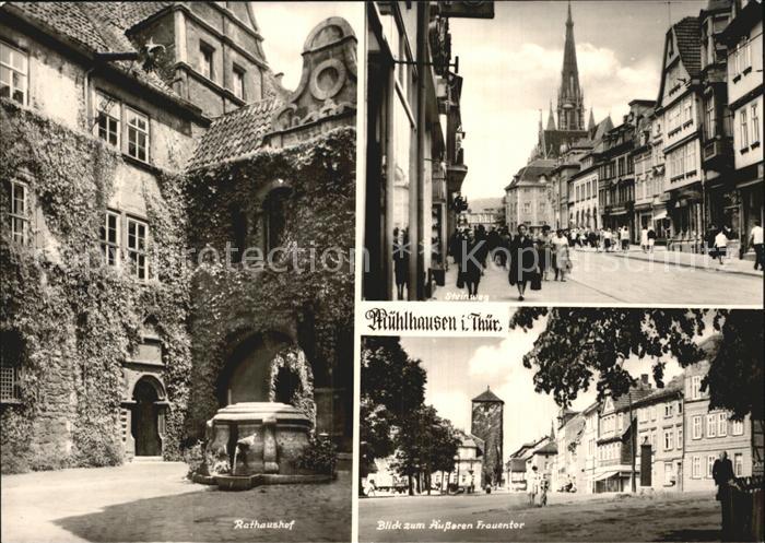 Muehlhausen Thueringen Rathaushof Steinweg aeusseres Frauentor