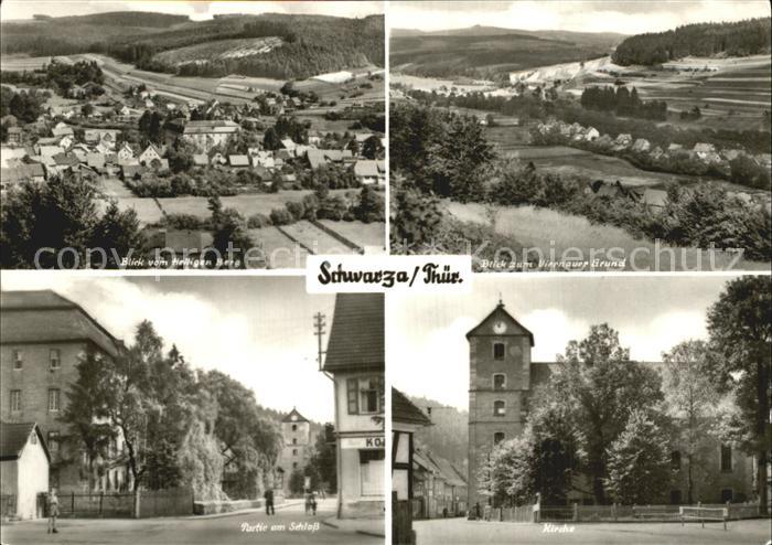 Schwarza Thueringer Wald Blick vom Heiligen Berg Partie am Schloss Viernauer Gru