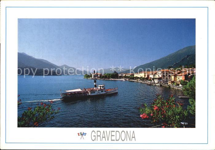 Gravedona Como Teilansicht mit Dampfer