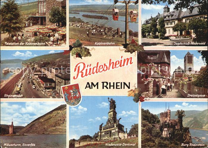 Ruedesheim Rhein Drosselgasse Rheinstrasse Burg Rheinstein Kabinenbahn