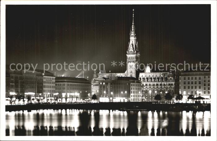 HAMBURG  CITY Binnenalster Rathaus Lichterglanz