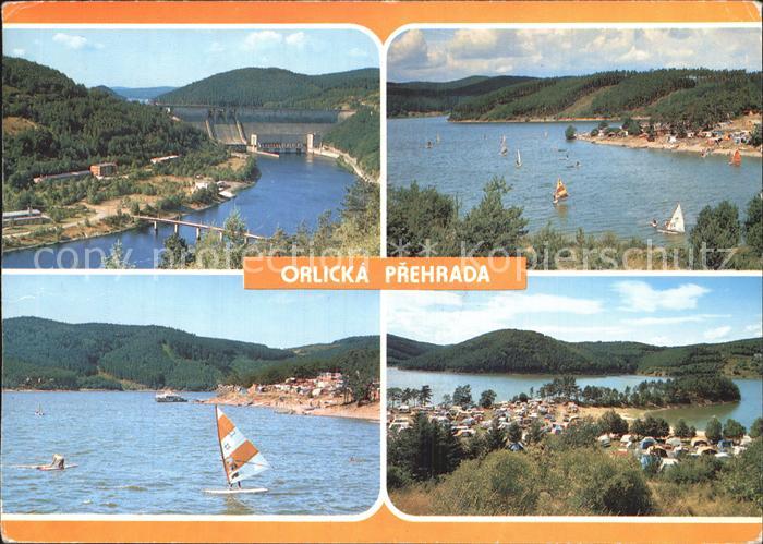 Orlicka Prehrada Teilansicht See Badestelle Campingplatz
