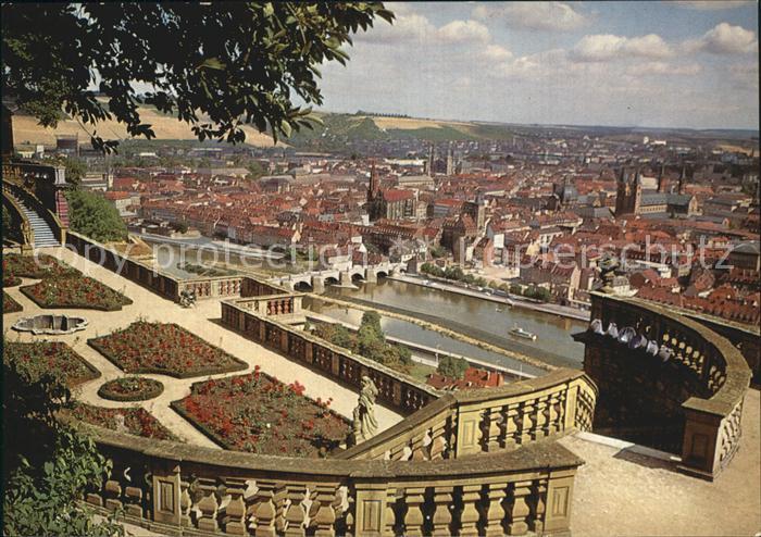 WueRZBURG Bayern Festung marienburg Blick vom Fuerstengarten